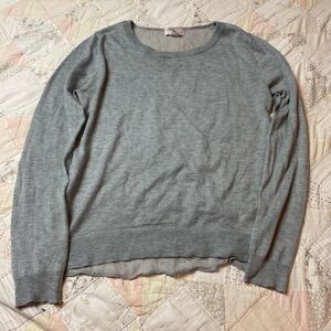 forever 21 vintage y2k silk and wool gray long sleeve sweater size medium